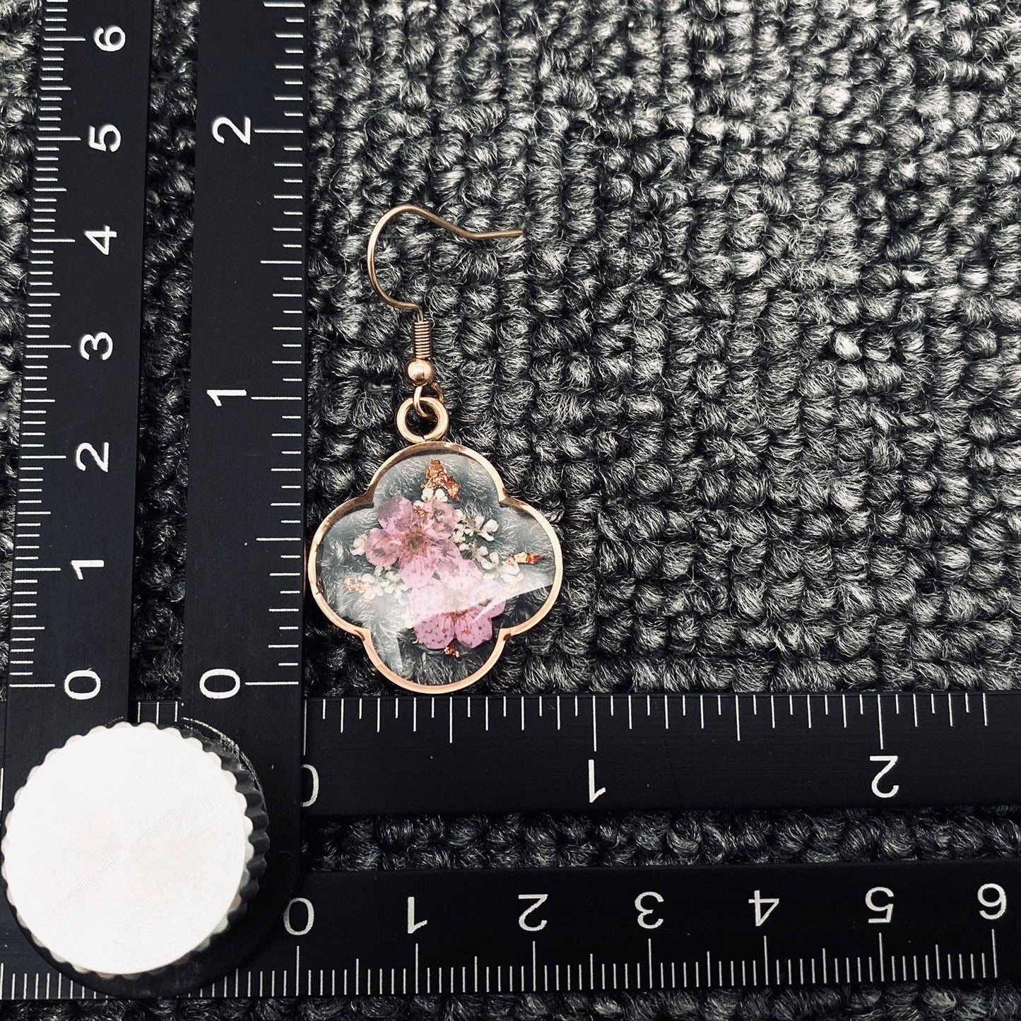 Daffodil & Queen Anne's Lace Rose Gold Earrings