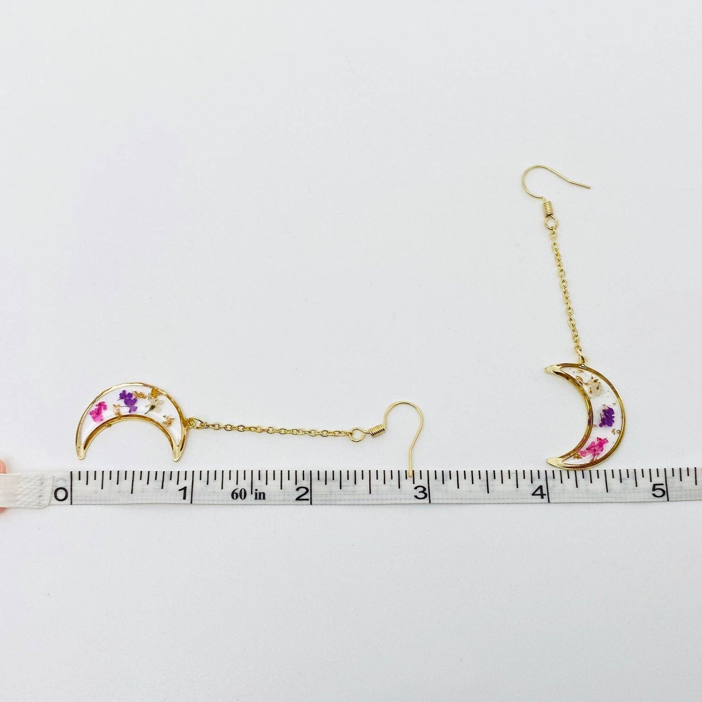 Narcissus Moon Genuine Dried Flowers Earrings - PDF/MS