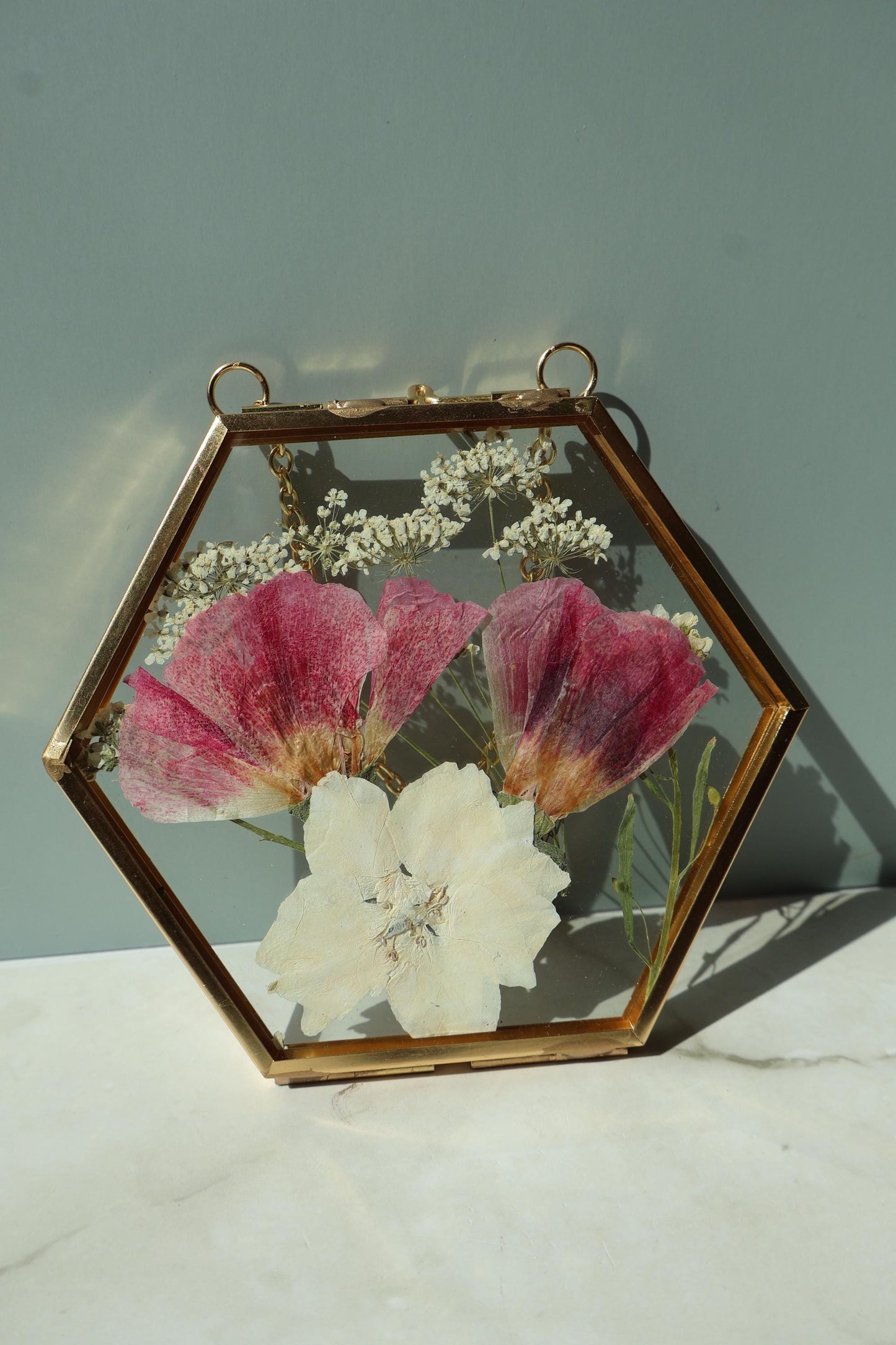 Pressed Flower Frame: Botanical Glass Wall Art, Wildflower Decor