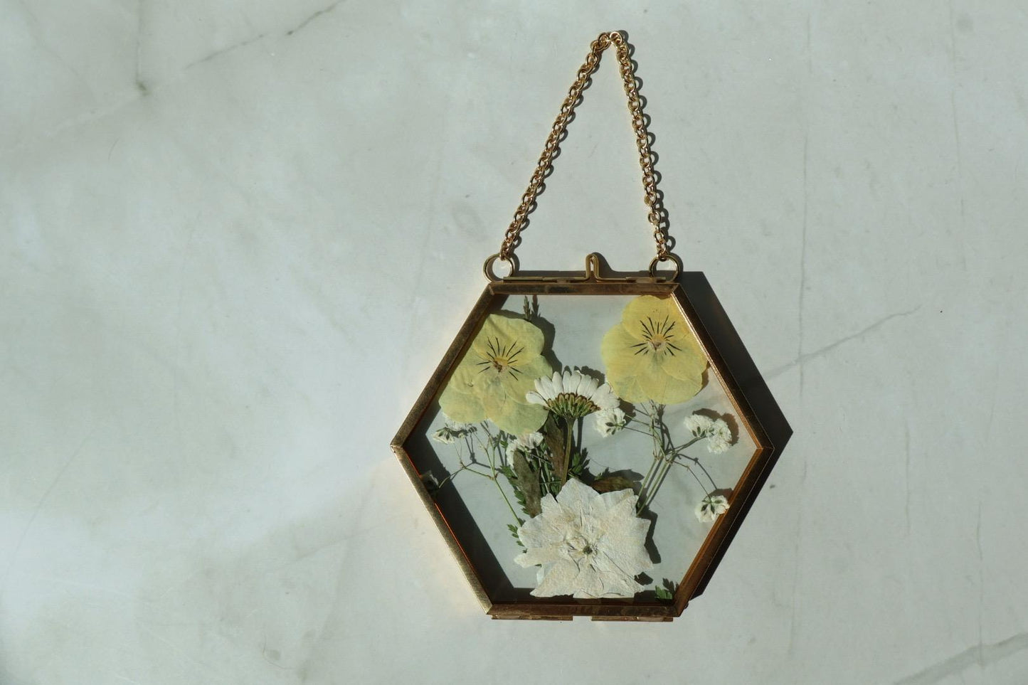 Pressed Flower Frame: Botanical Glass Window Hanging, Wildflower Art