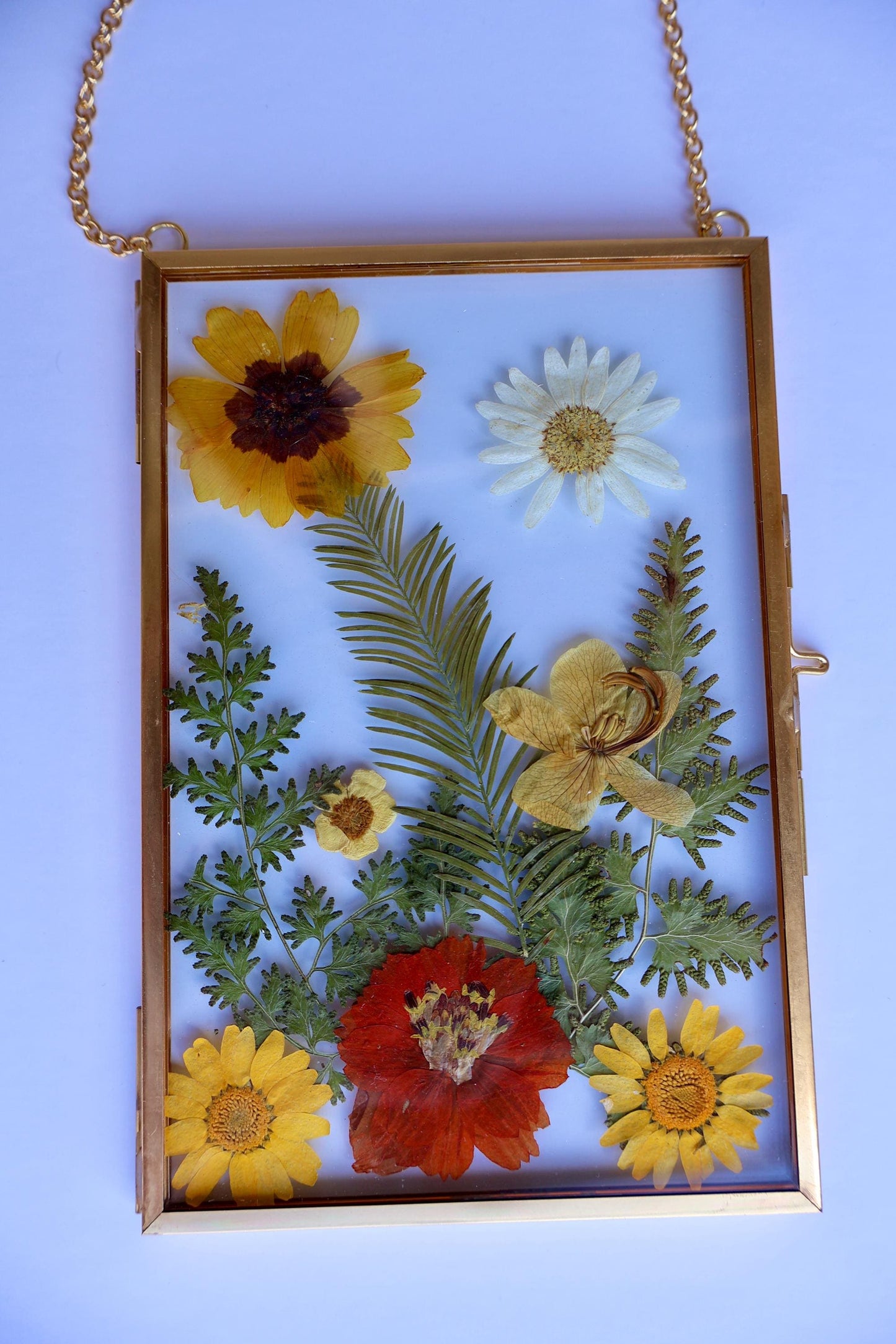 Custom Pressed Flower Polaroid Frame: Botanical Wall Art, Dried Wildflower Decor, Floral Gifts