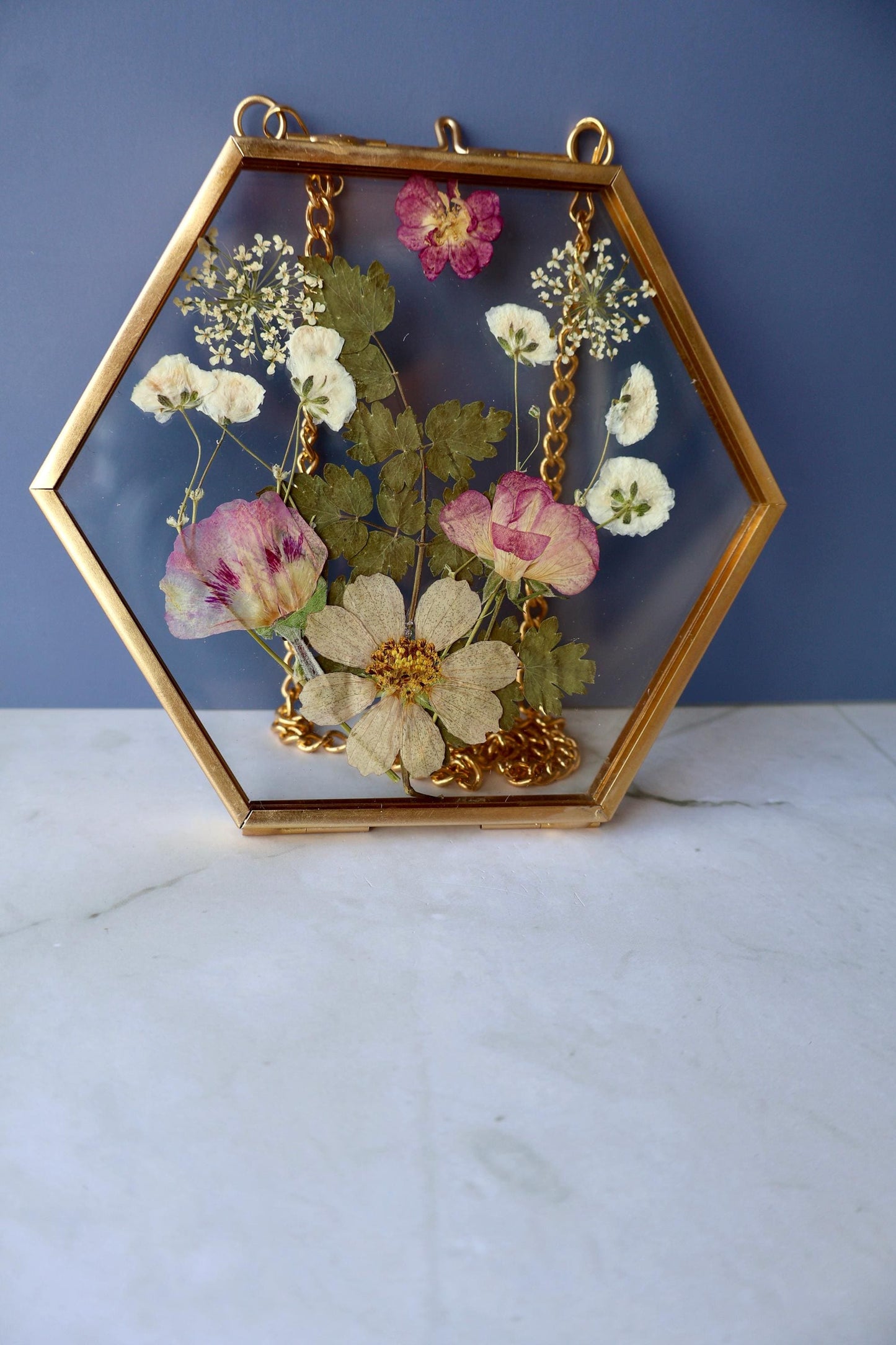 Custom Pressed Wildflower Frame: Botanical Glass Window Decor, Custom Floral Gifts