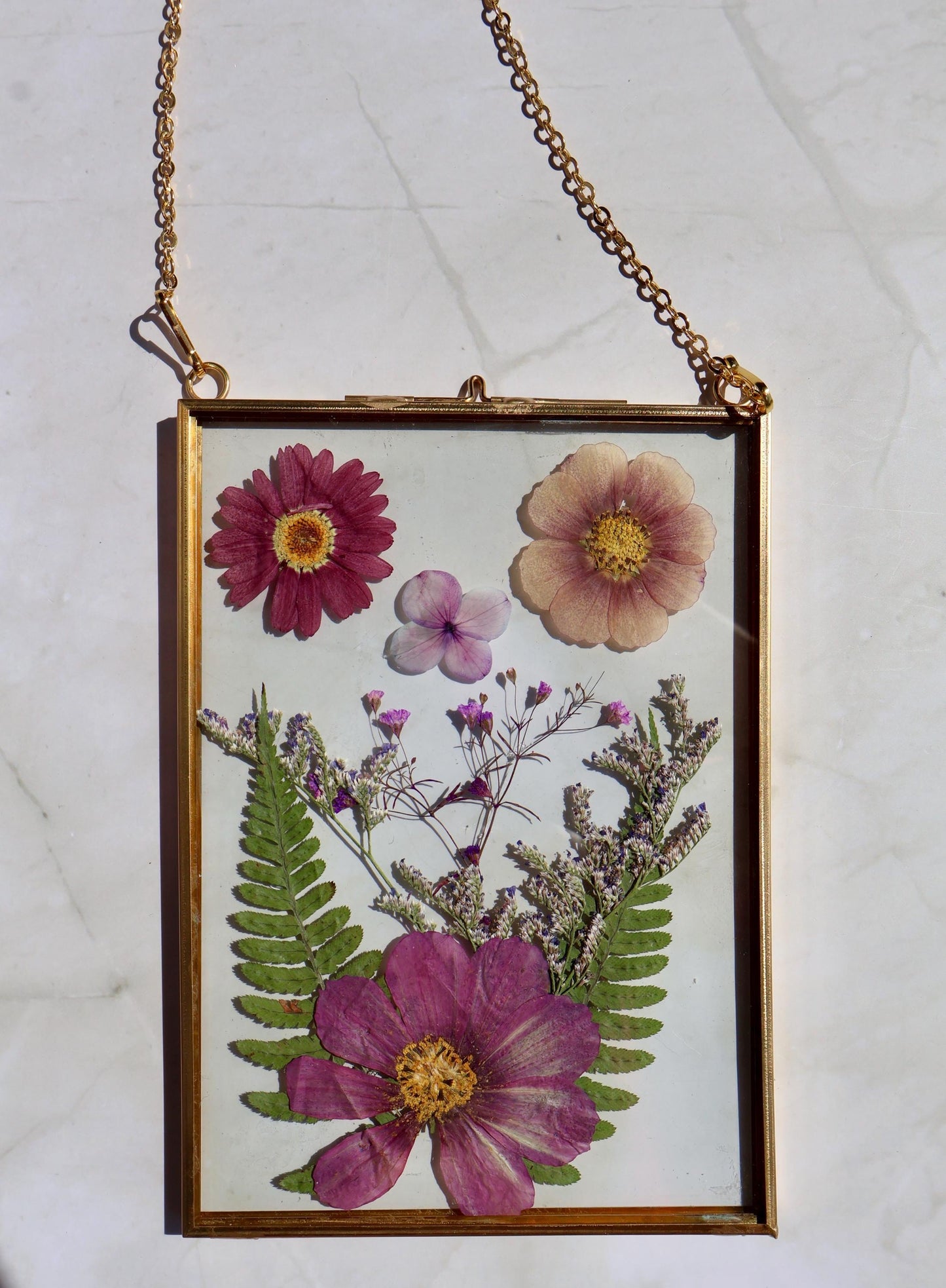 Custom Pressed Flower Polaroid Frame: Botanical Wall Art, Dried Wildflower Decor, Floral Gifts