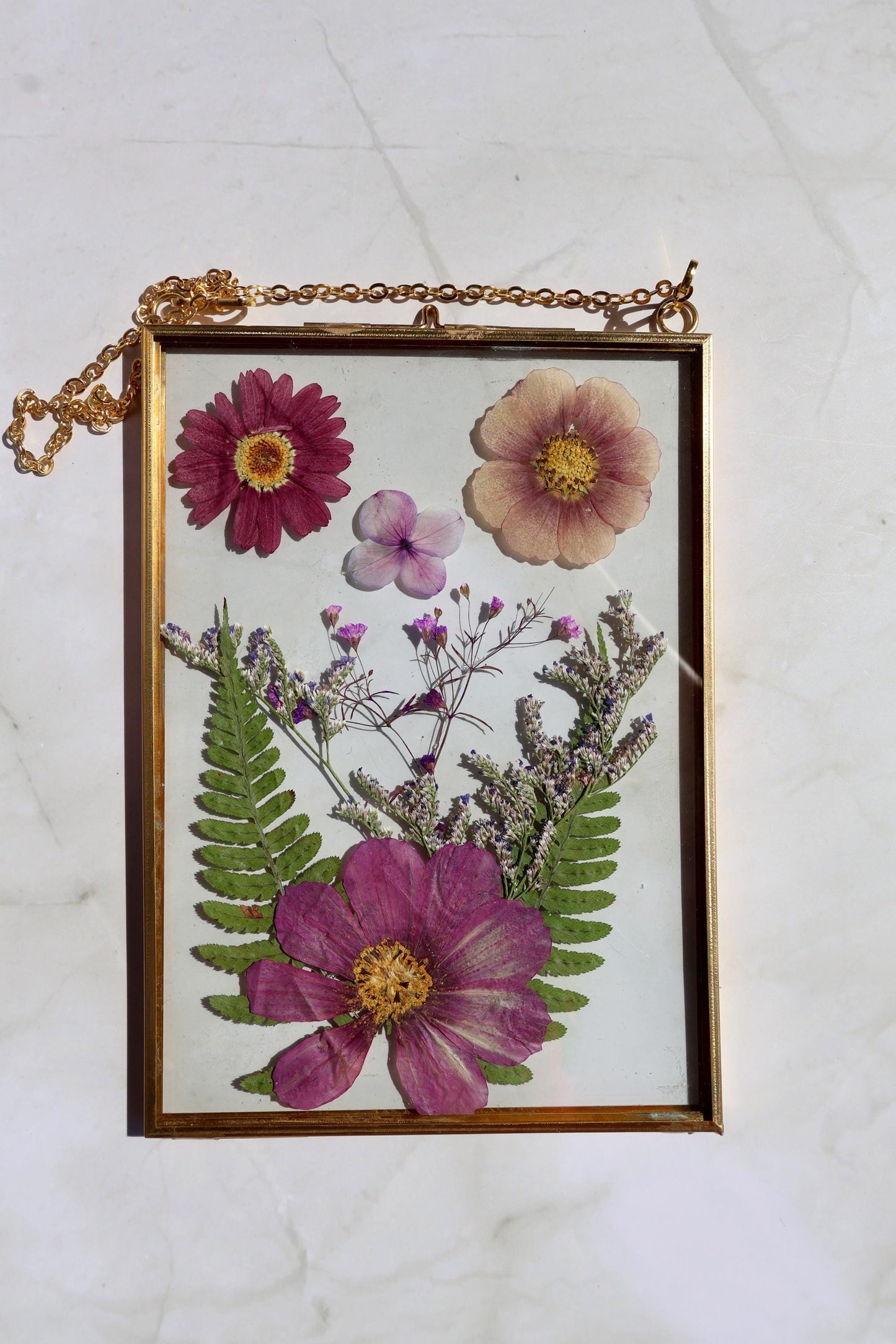 Custom Pressed Flower Polaroid Frame: Botanical Wall Art, Dried Wildflower Decor, Floral Gifts