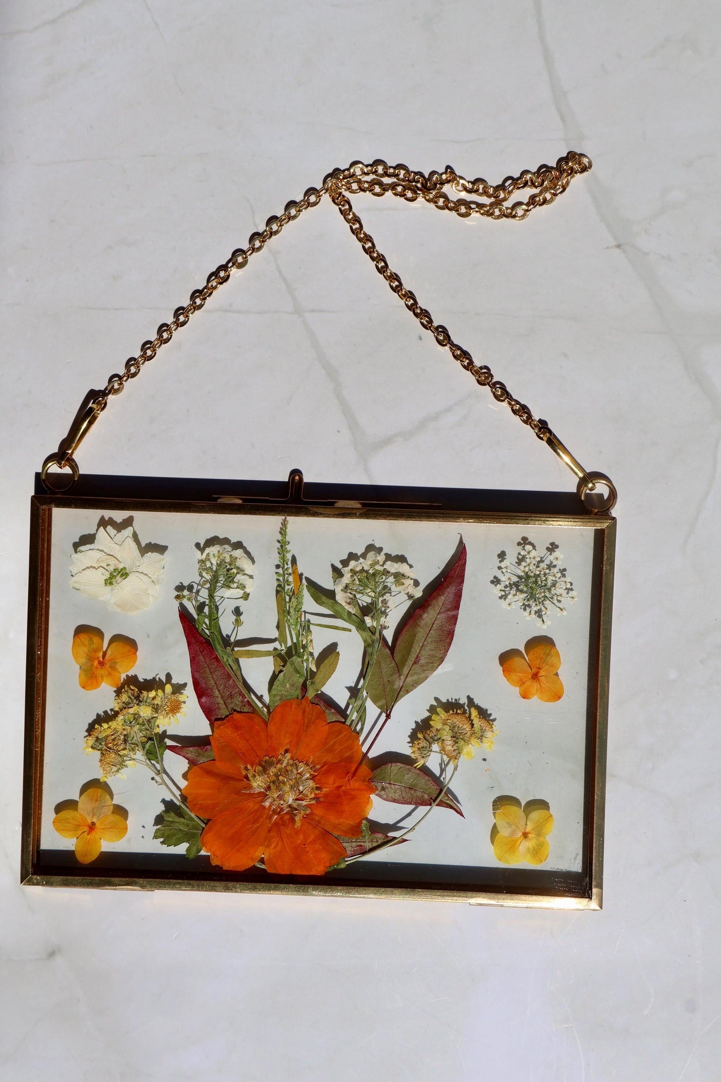 Custom Pressed Flower Polaroid Frame: Fall Decor, Dried Wildflower Decor, Floral Gifts