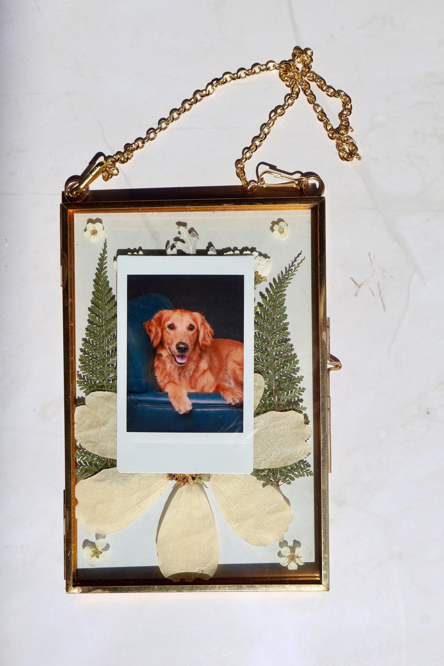 Custom Pressed Flower Polaroid Frame: Botanical Wall Art, Dried Wildflower Decor, Floral Gifts