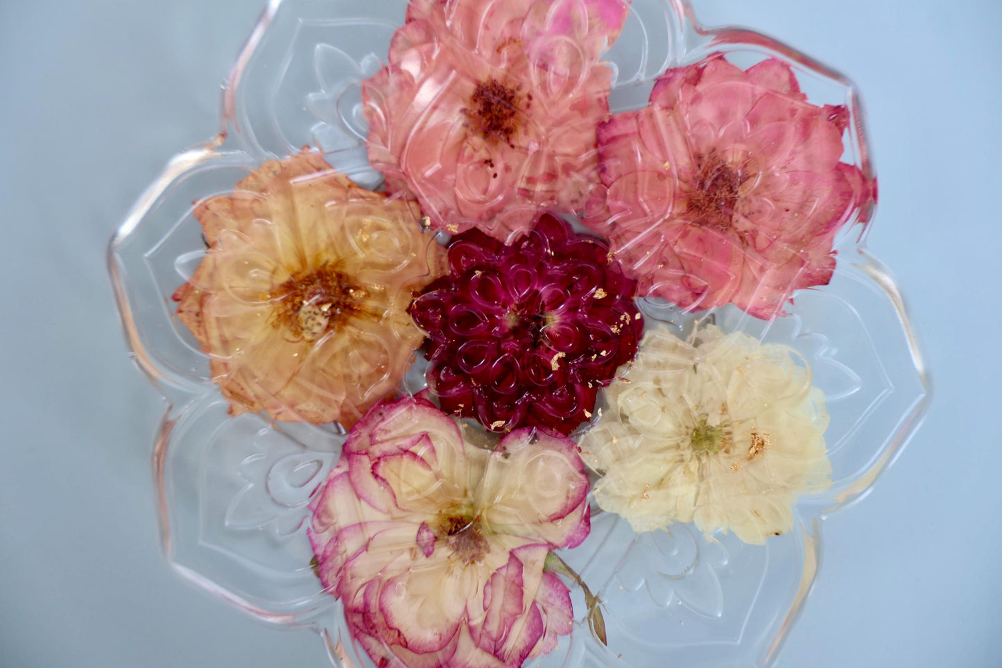 Custom Pressed Flower Trinket Tray: Botanical Decor, Floral Gift