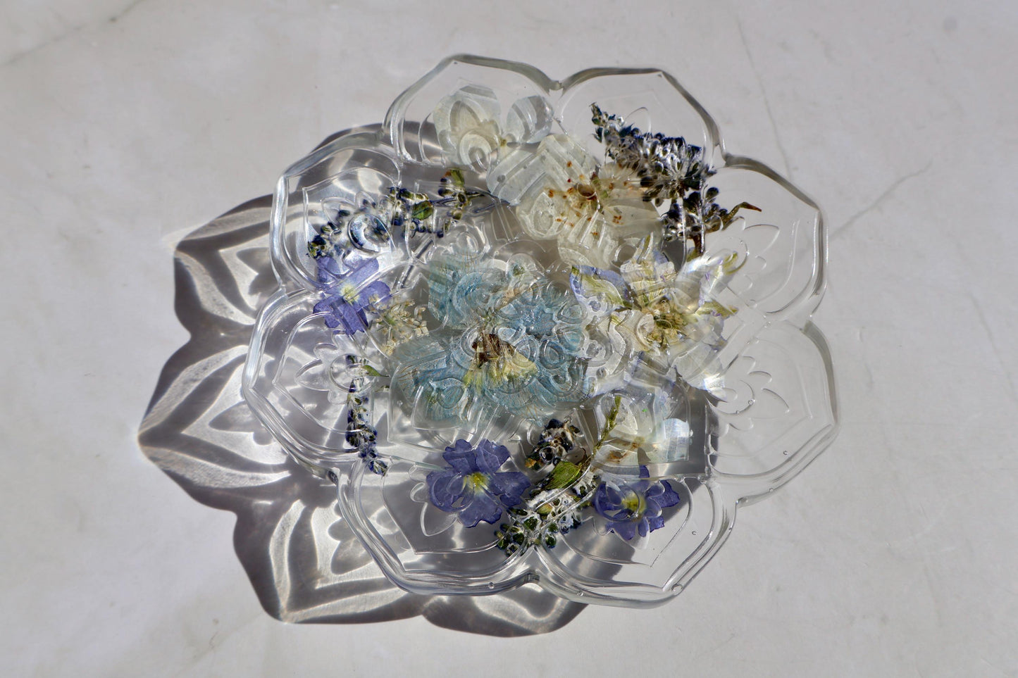 Custom Pressed Flower Trinket Tray: Botanical Decor, Floral Gift