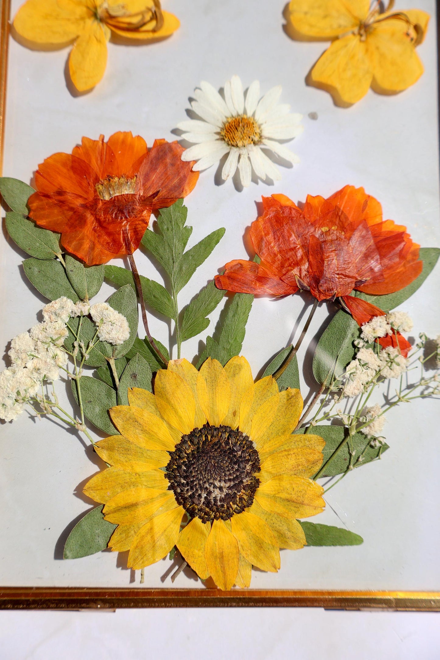 Custom Pressed Flower Polaroid Frame: Botanical Wall Art, Dried Wildflower Decor, Floral Gifts