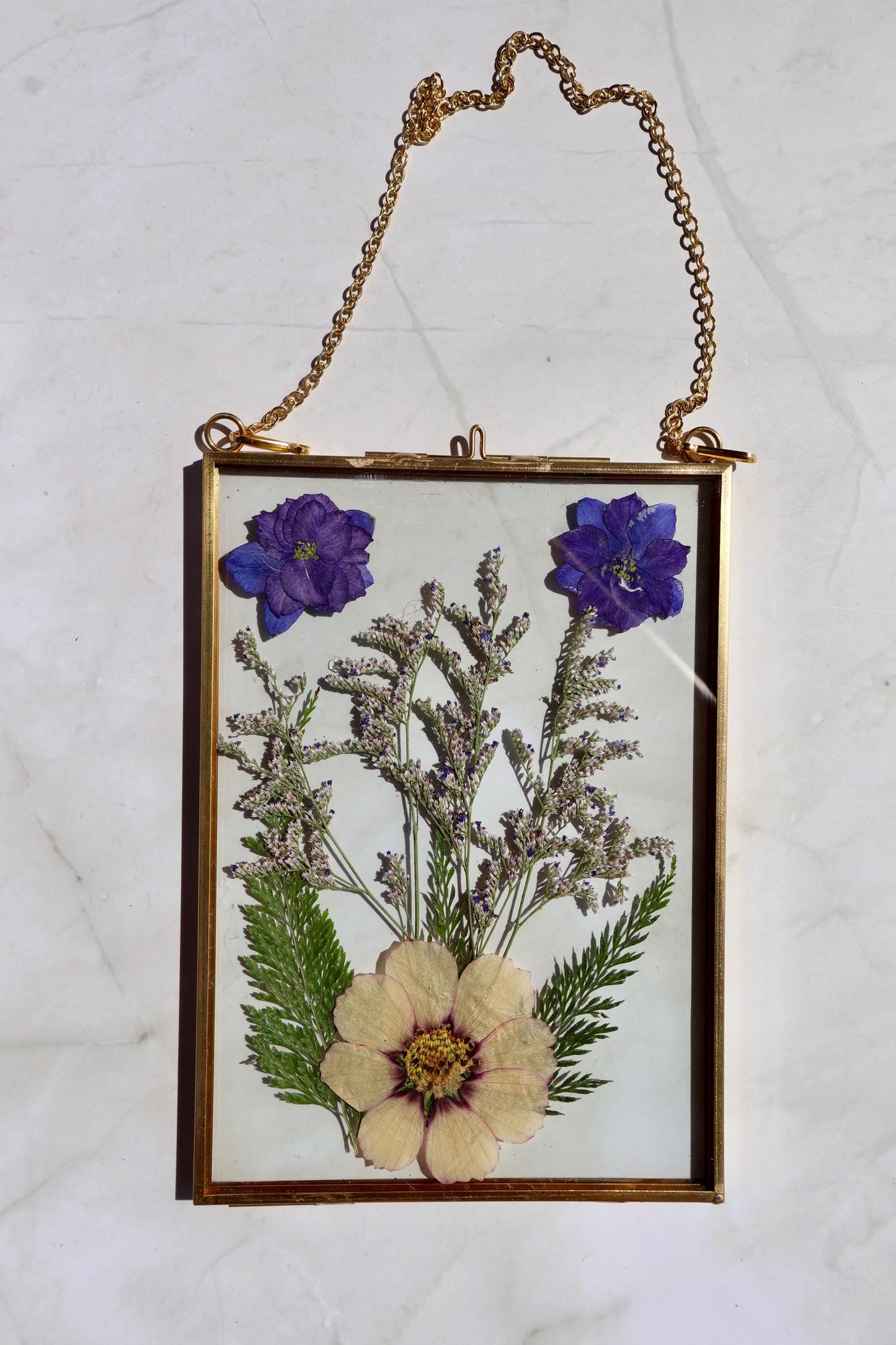 Custom Pressed Flower Polaroid Frame: Botanical Wall Art, Dried Wildflower Decor, Floral Gifts