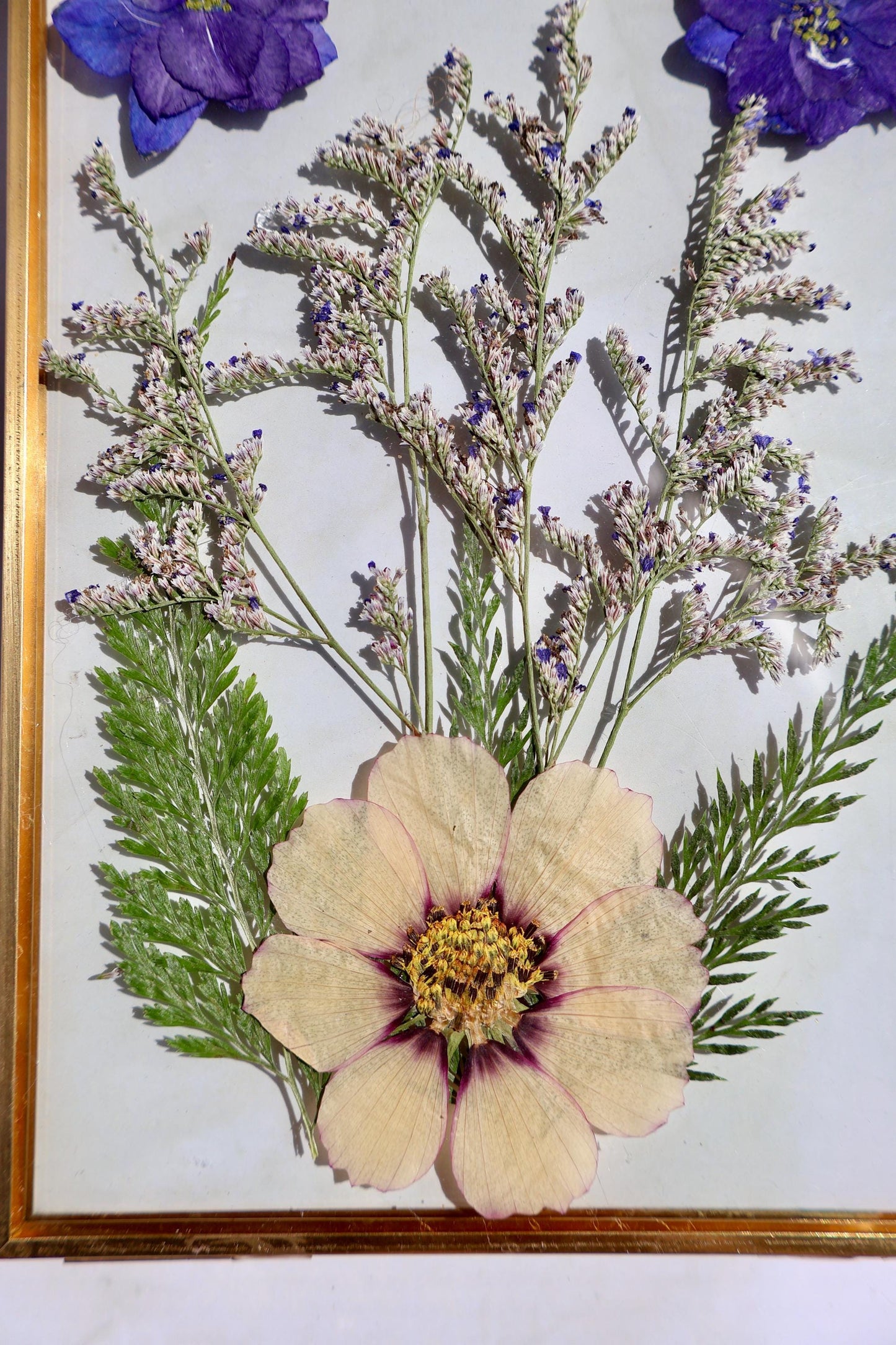 Custom Pressed Flower Polaroid Frame: Botanical Wall Art, Dried Wildflower Decor, Floral Gifts