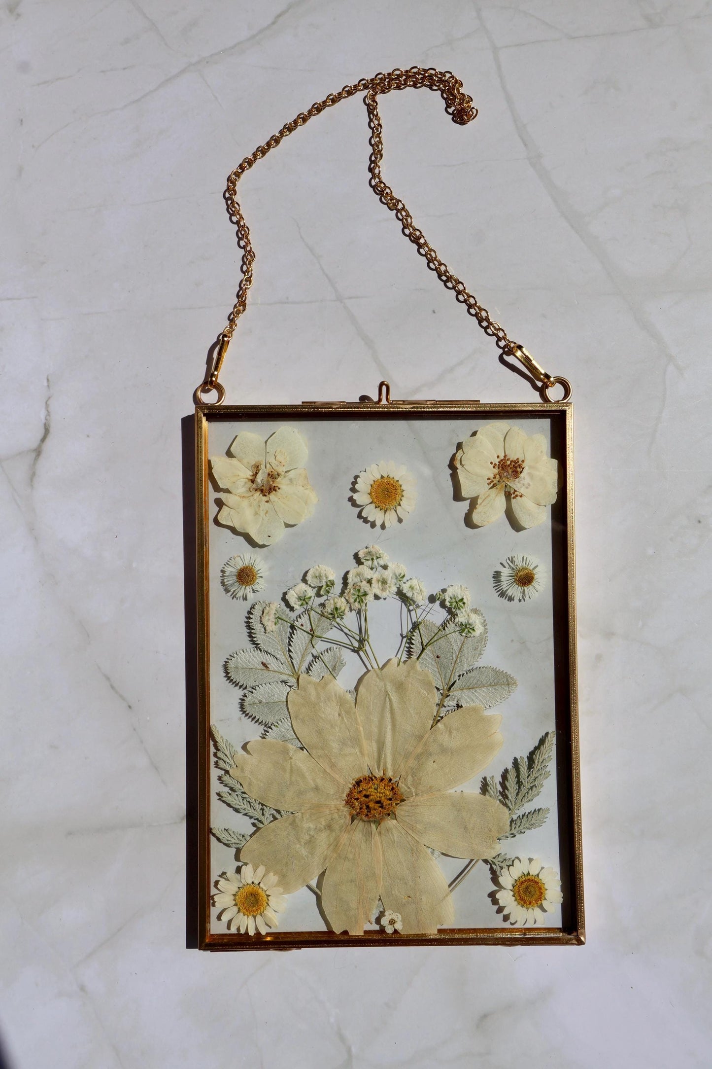 Custom Pressed Flower Polaroid Frame: Botanical Wall Art, Dried Wildflower Decor, Floral Gifts
