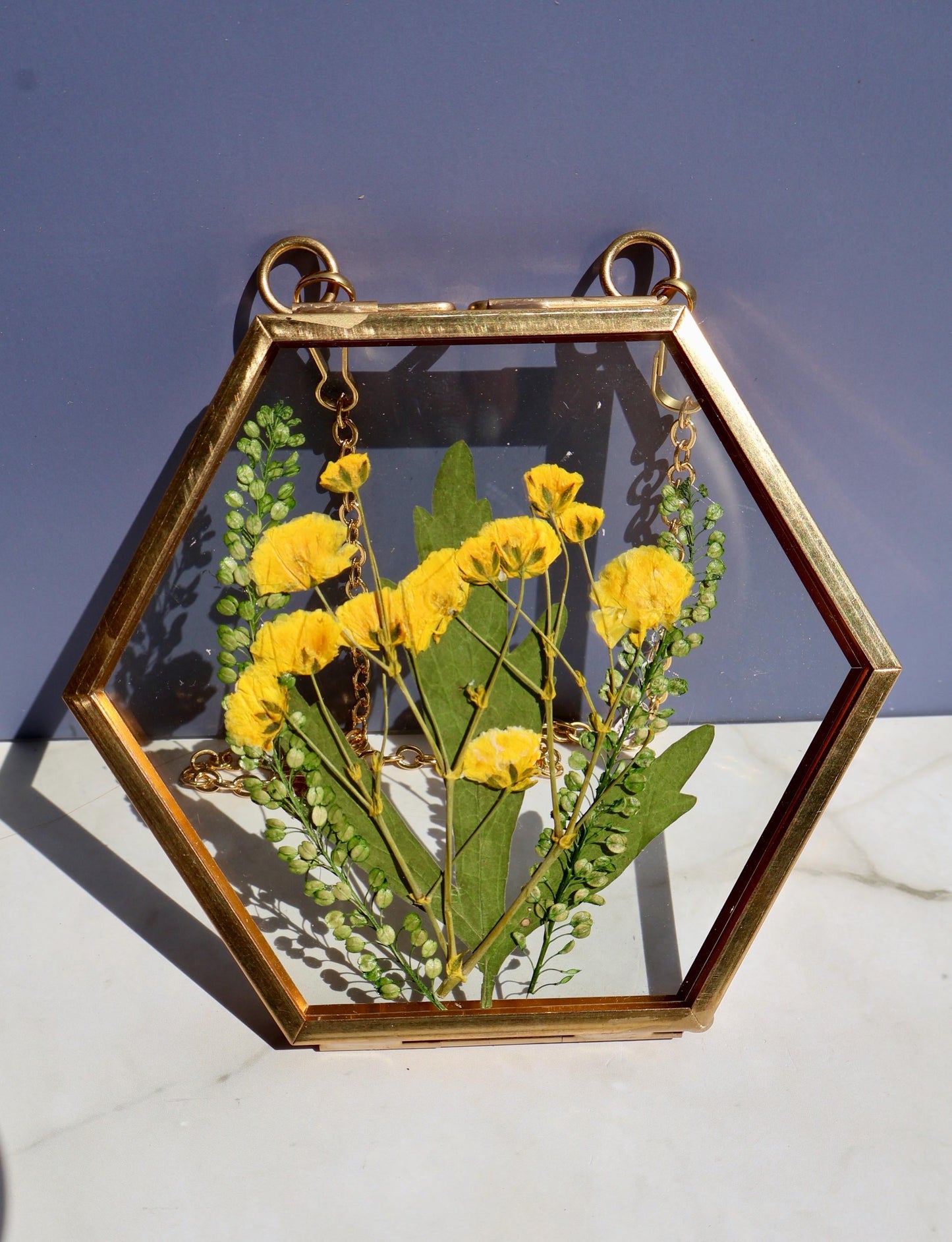 Pressed Wildflower Frame: Botanical Glass Window Decor, Custom Floral Gifts