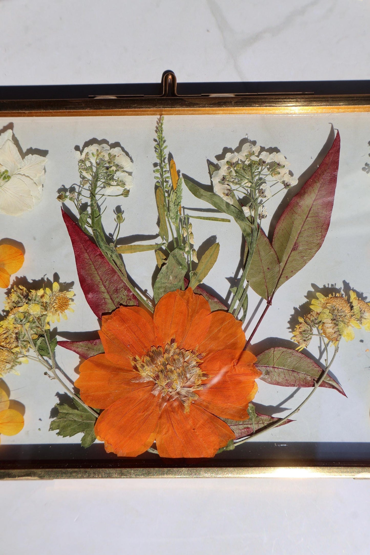 Custom Pressed Flower Polaroid Frame: Fall Decor, Dried Wildflower Decor, Floral Gifts