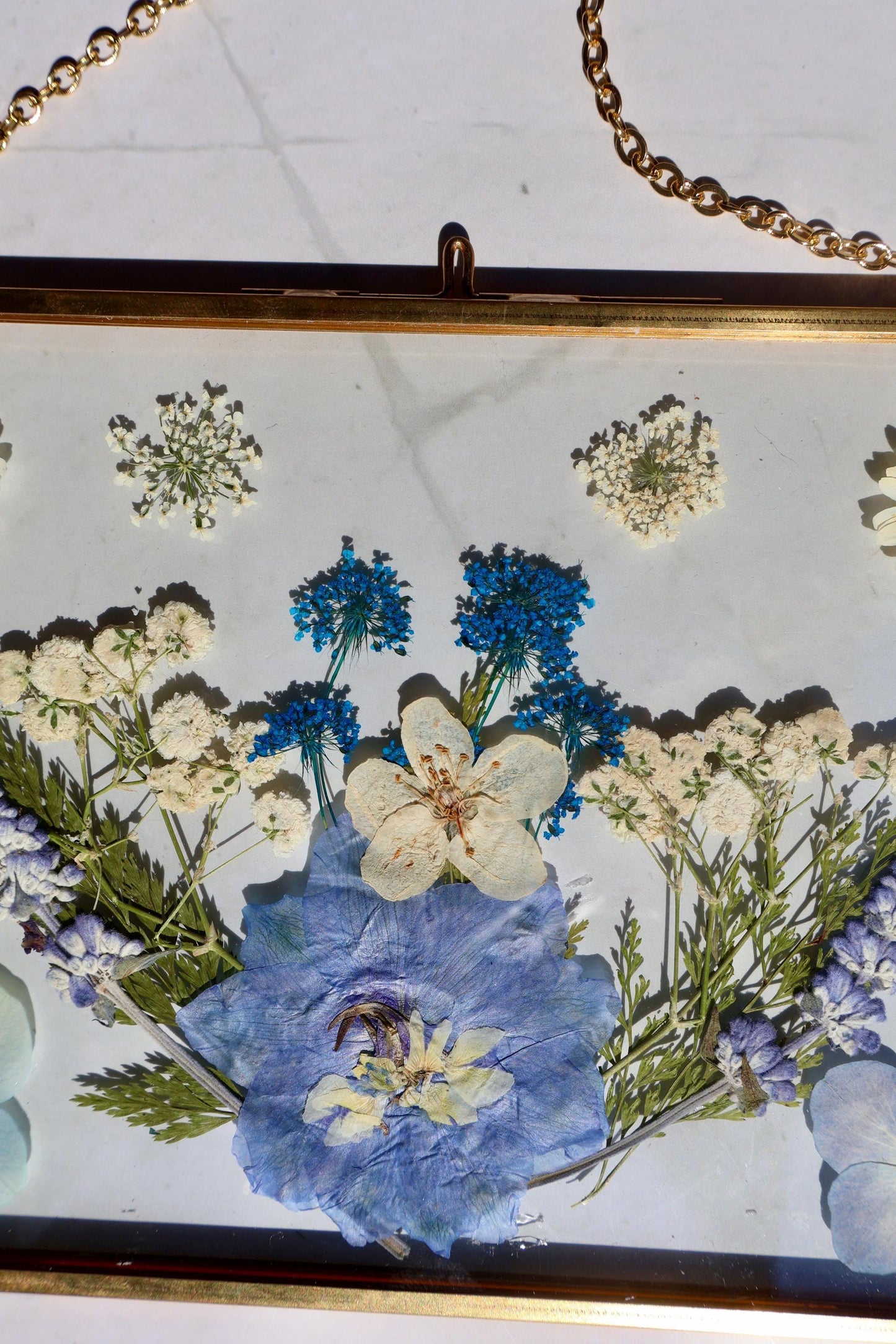 Custom Pressed Flower Polaroid Frame: Botanical Wall Art, Dried Wildflower Decor, Floral Gifts