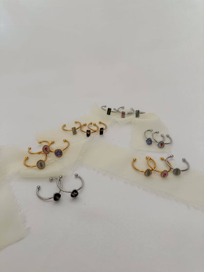 Dainty Pressed Flower Adjustable Ring (Oval)