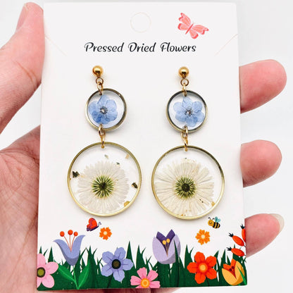 Leucanthemum paludosum Forget-Me-Not Circular Earring