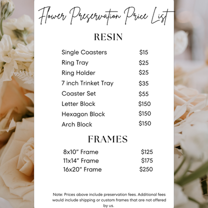 Custom Pressed Flower Bouquet Preservation: Wedding & Memorial Keepsake (Deposit)