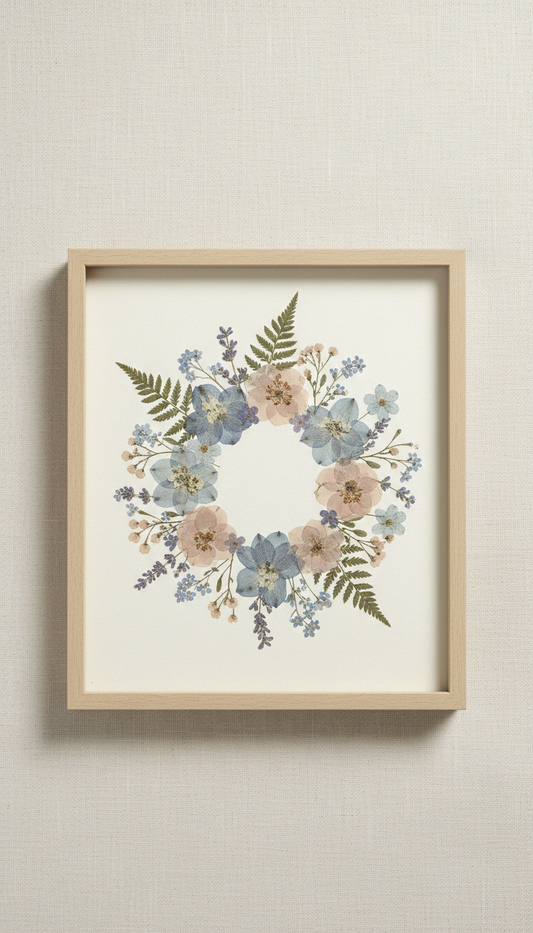 Pressed Floral Frame With Blush Botanicals