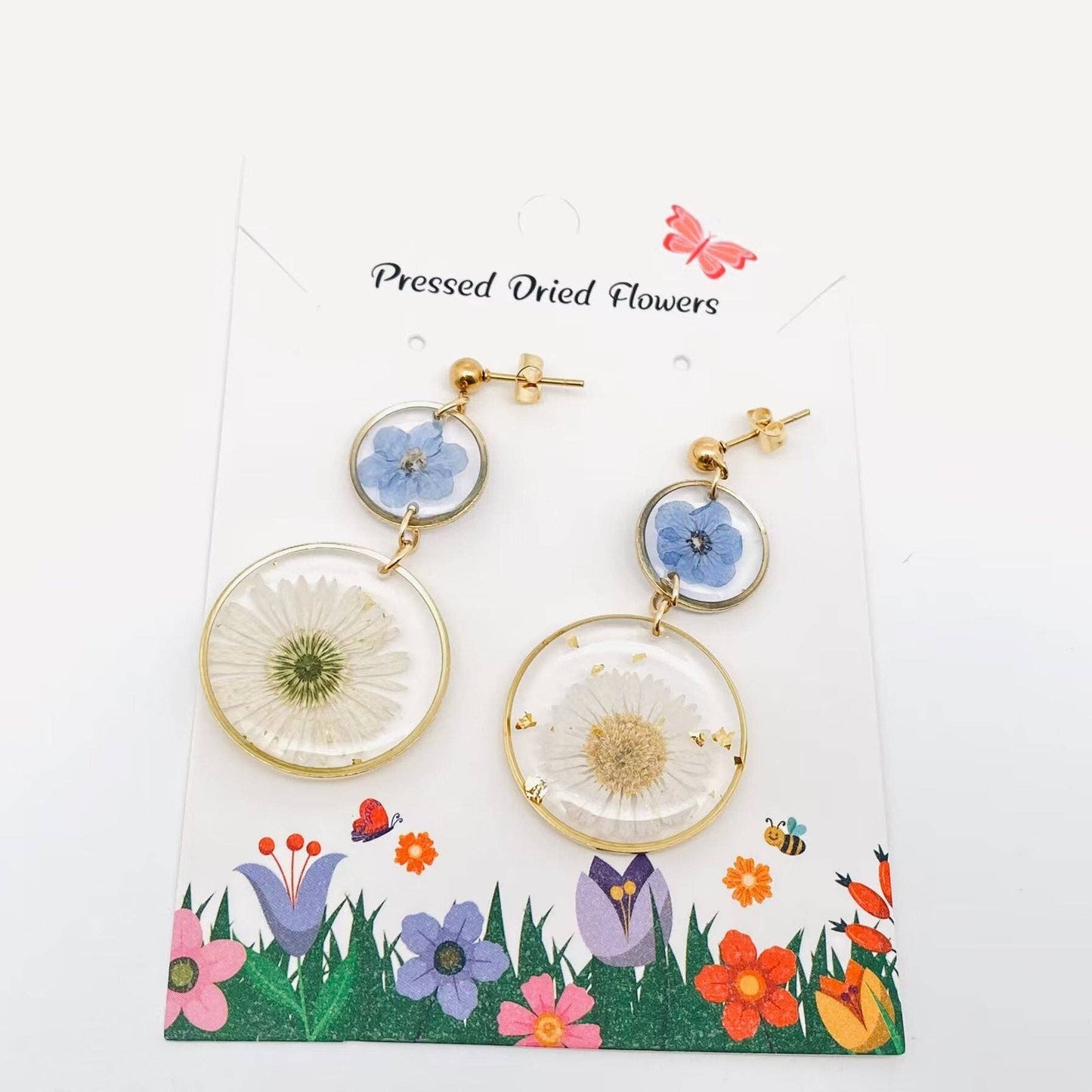Leucanthemum paludosum Forget-Me-Not Circular Earring