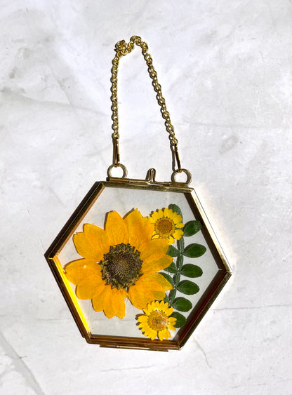 Custom Pressed Wildflower Frame: Botanical Glass Window Decor, Custom Floral Gifts, Flower Ornaments