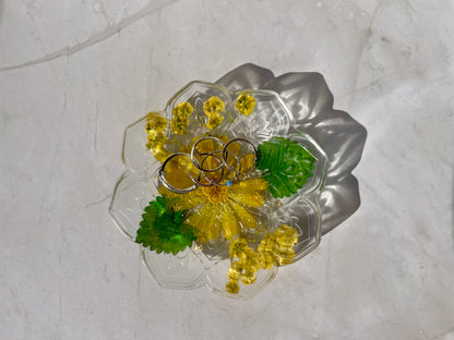 Custom Pressed Flower Trinket Tray: Botanical Decor, Floral Gift