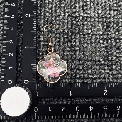 Daffodil & Queen Anne's Lace Rose Gold Earrings