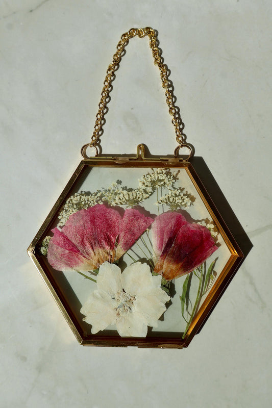 Pressed Flower Frame: Botanical Glass Wall Art, Wildflower Decor
