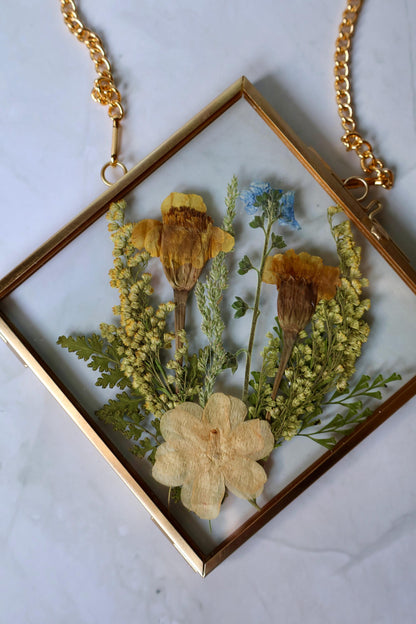Custom Pressed Wildflower Frame: Botanical Glass Window Decor, Custom Floral Gifts