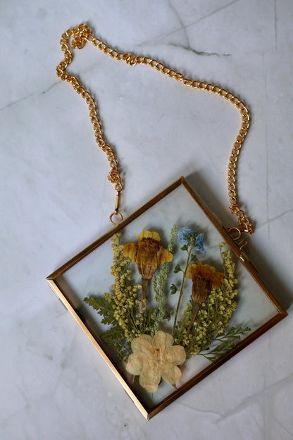 Custom Pressed Wildflower Frame: Botanical Glass Window Decor, Custom Floral Gifts