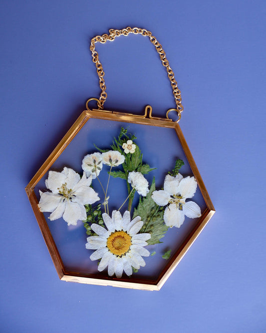 Pressed Flower Frame: Botanical Glass Wall Art, Wildflower Decor