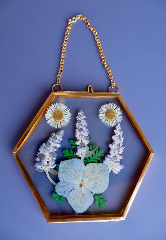 Pressed Flower Frame: Botanical Glass Wall Art, Wildflower Decor, Floral Gifts
