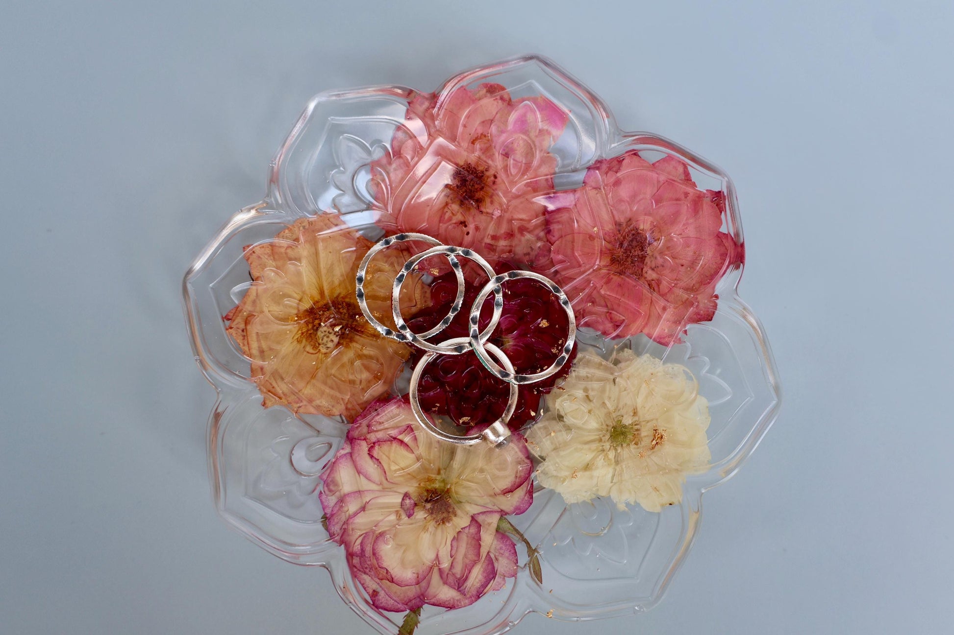 Custom Pressed Flower Trinket Tray: Botanical Decor, Floral Gift