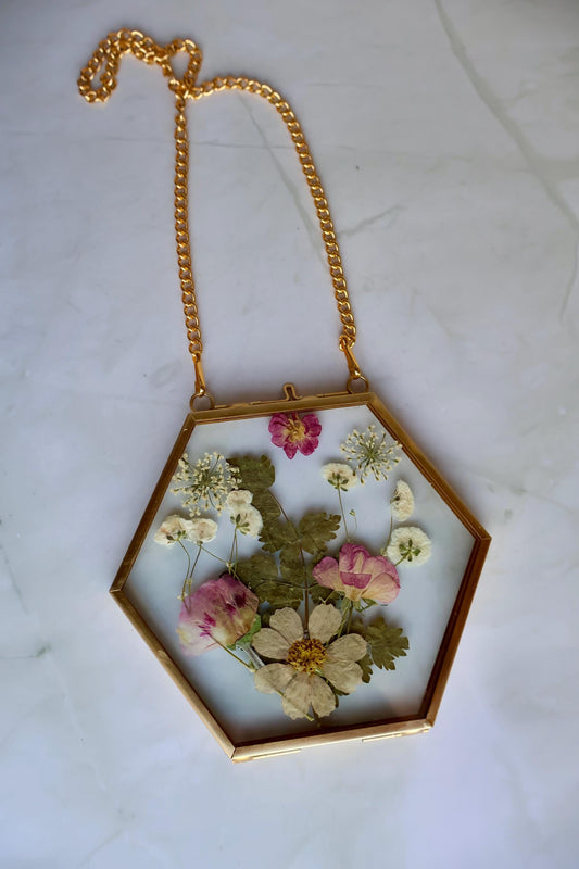 Custom Pressed Wildflower Frame: Botanical Glass Window Decor, Custom Floral Gifts