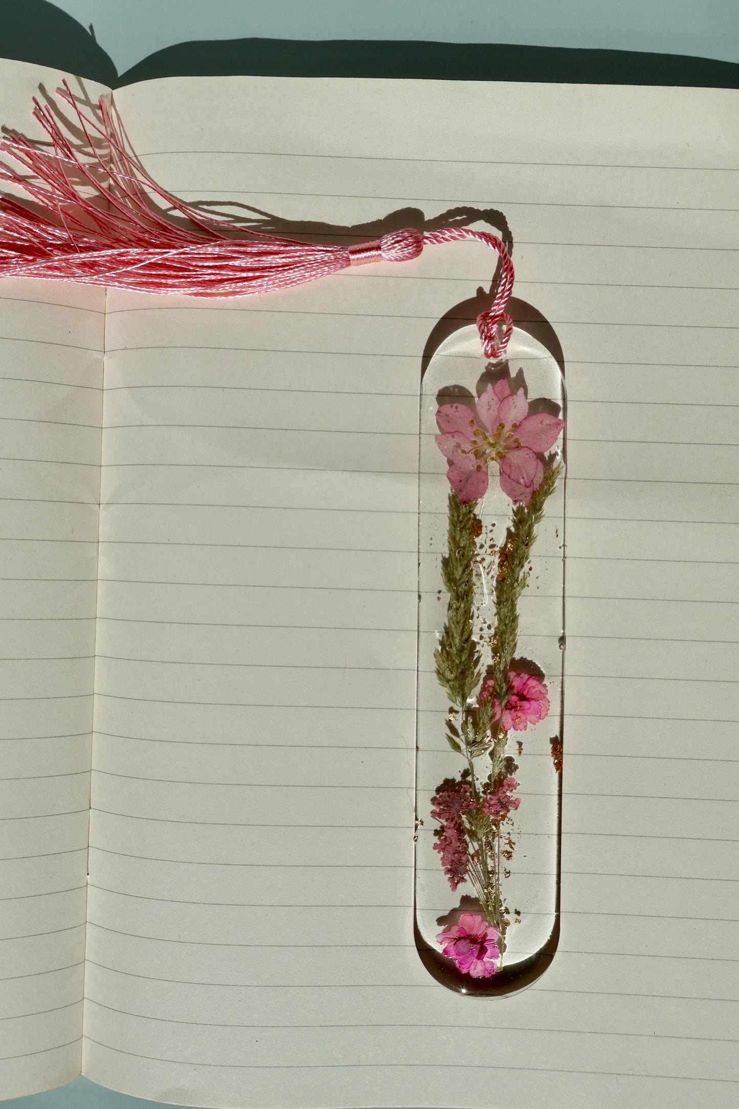 Handmade Pressed Flower Bookmark: Floral Resin Reading Accessory
