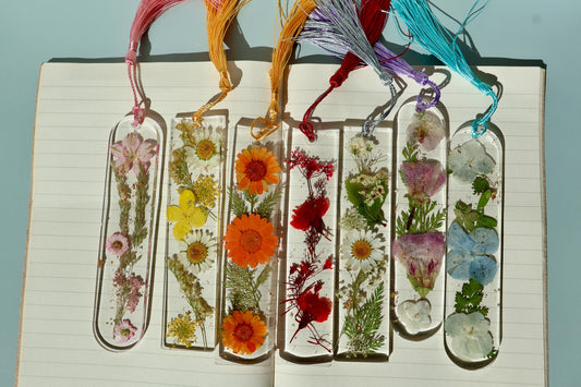 Handmade Pressed Flower Bookmark: Floral Resin Reading Accessory