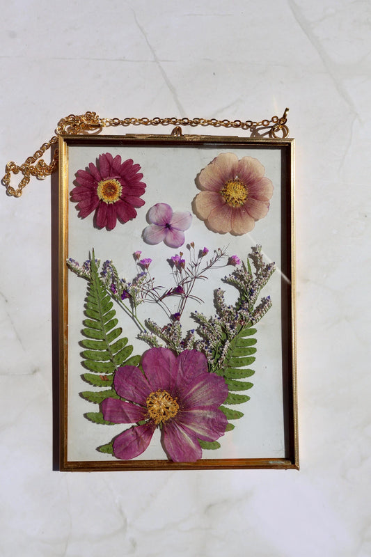 Custom Pressed Flower Polaroid Frame: Botanical Wall Art, Dried Wildflower Decor, Floral Gifts