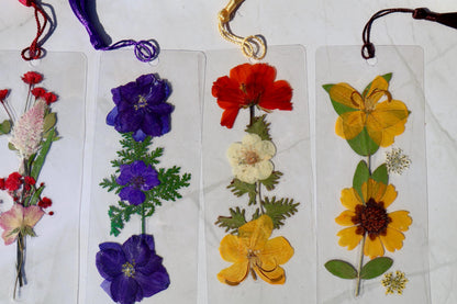 Handmade Pressed Flower Bookmark: Floral Laminated Reading Accessory