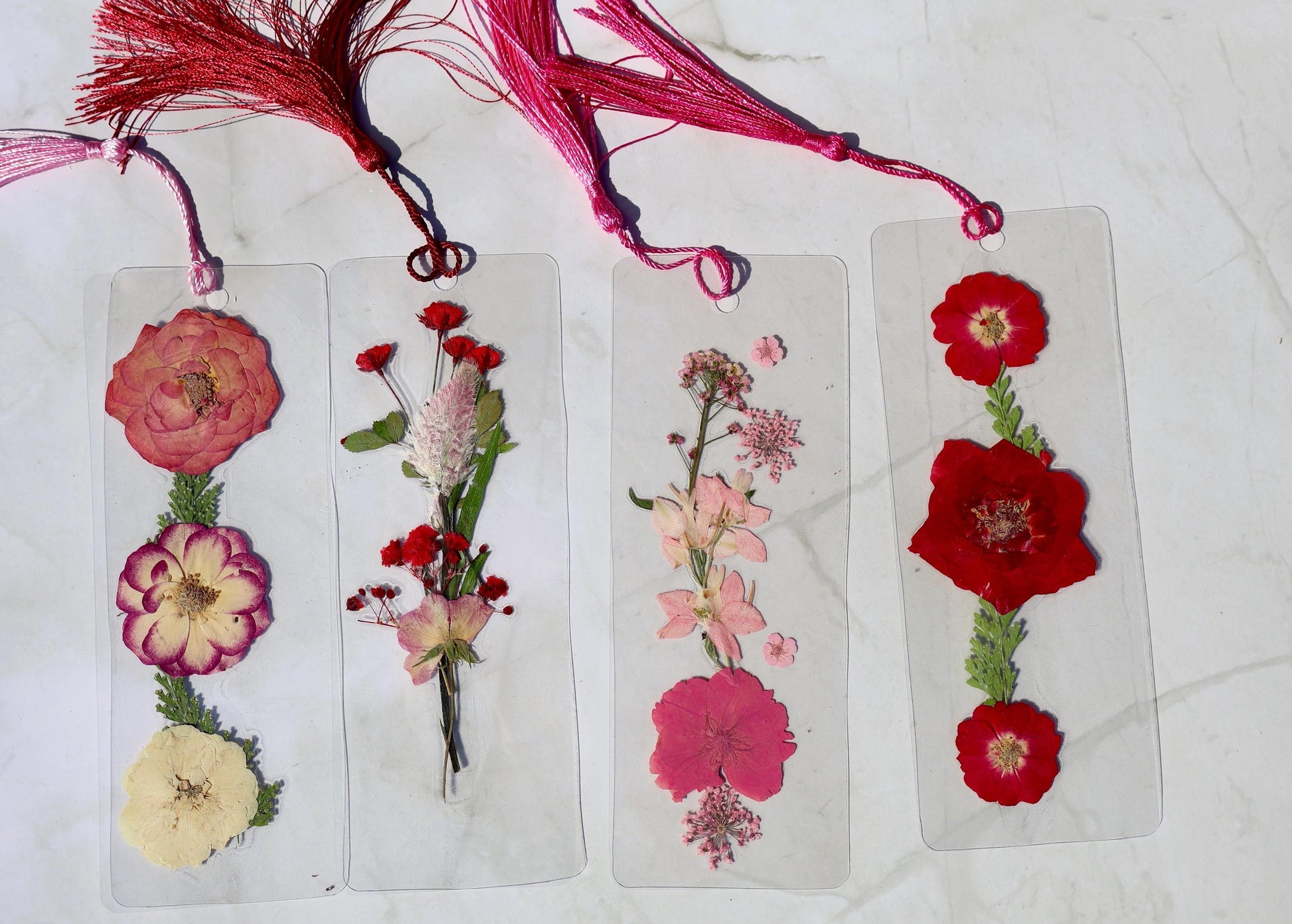 Handmade Pressed Flower Bookmark: Floral Laminated Reading Accessory