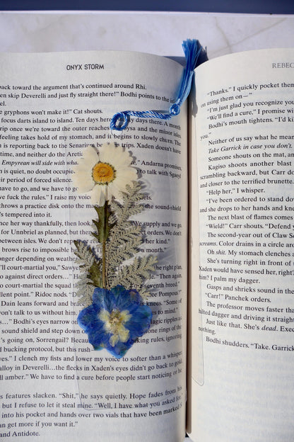 Handmade Pressed Flower Bookmark: Floral Laminated Reading Accessory