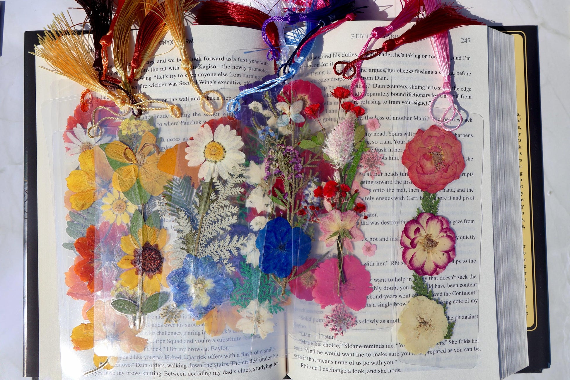 Handmade Pressed Flower Bookmark: Floral Laminated Reading Accessory