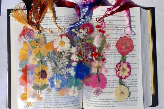 Handmade Pressed Flower Bookmark: Floral Laminated Reading Accessory