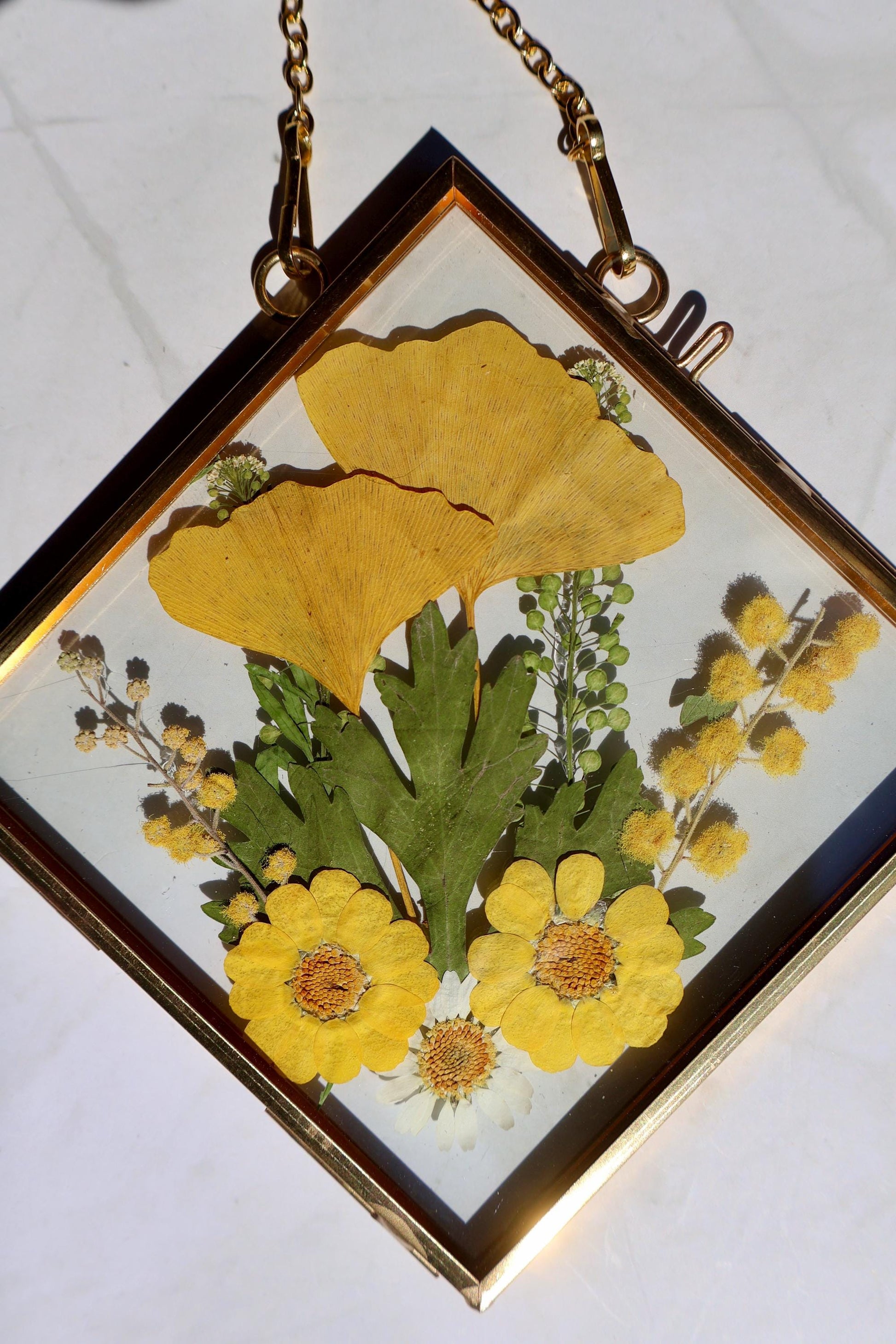 Custom Pressed Wildflower Frame: Botanical Glass Wall Art, Custom Floral Gifts