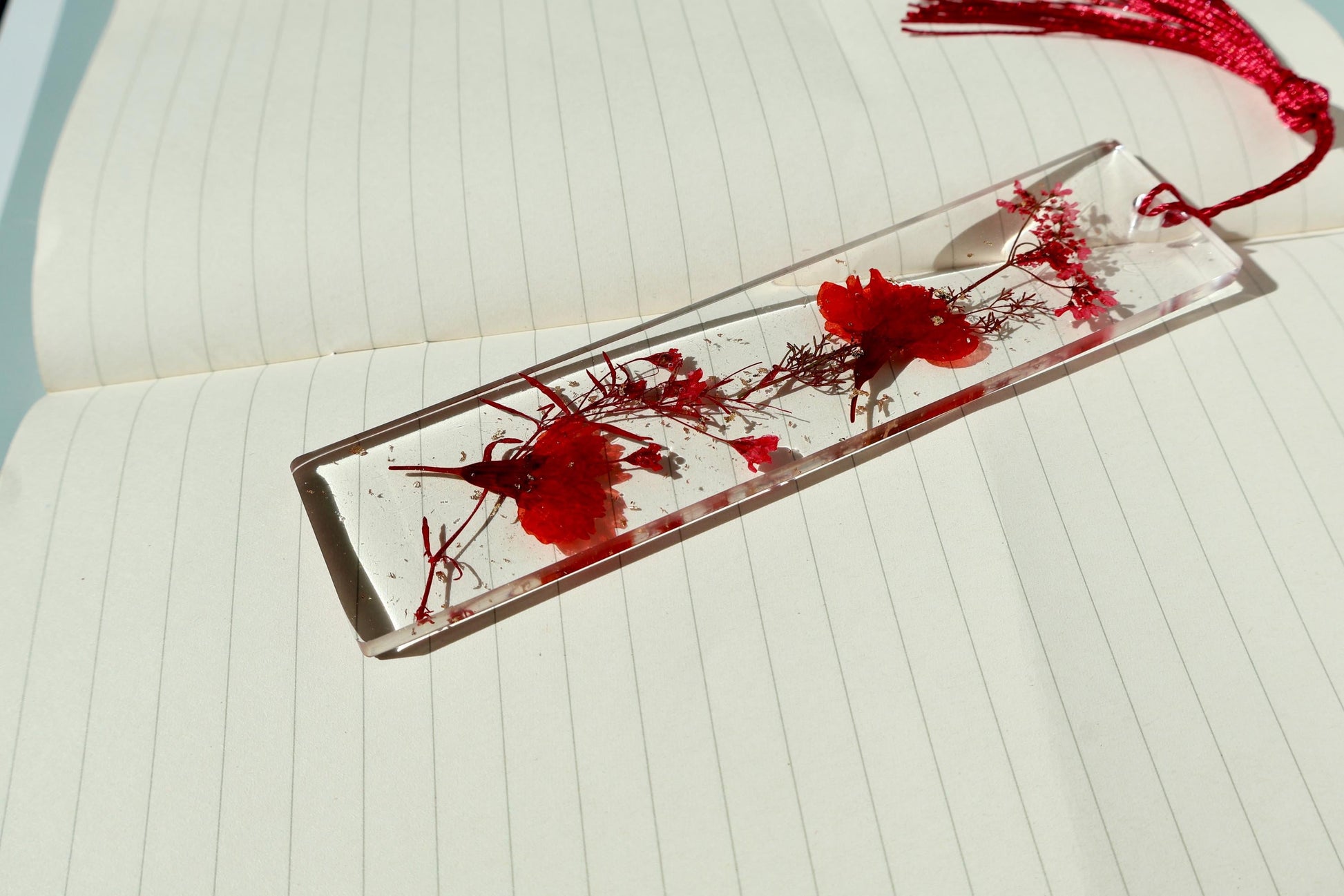Handmade Pressed Flower Bookmark: Floral Resin Reading Accessory