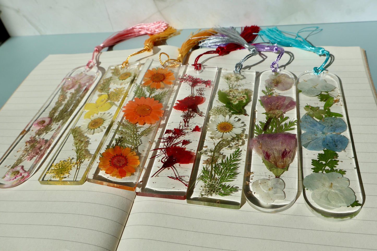 Handmade Pressed Flower Bookmark: Floral Resin Reading Accessory