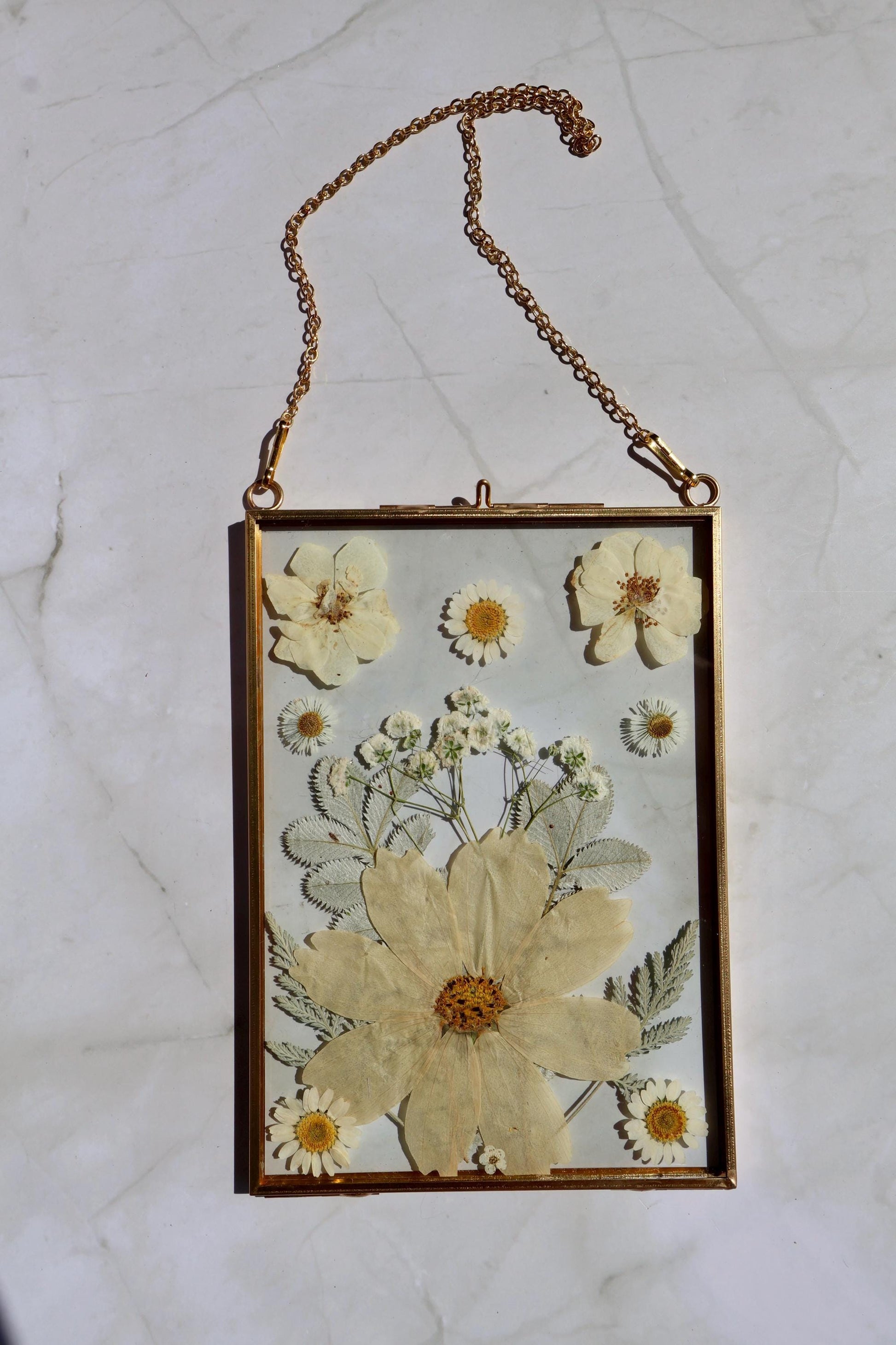 Custom Pressed Flower Polaroid Frame: Botanical Wall Art, Dried Wildflower Decor, Floral Gifts