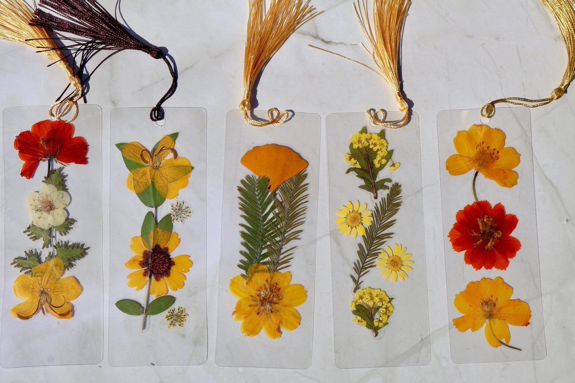 Handmade Pressed Flower Bookmark: Floral Laminated Reading Accessory