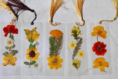 Handmade Pressed Flower Bookmark: Floral Laminated Reading Accessory