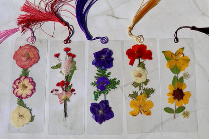 Handmade Pressed Flower Bookmark: Floral Laminated Reading Accessory