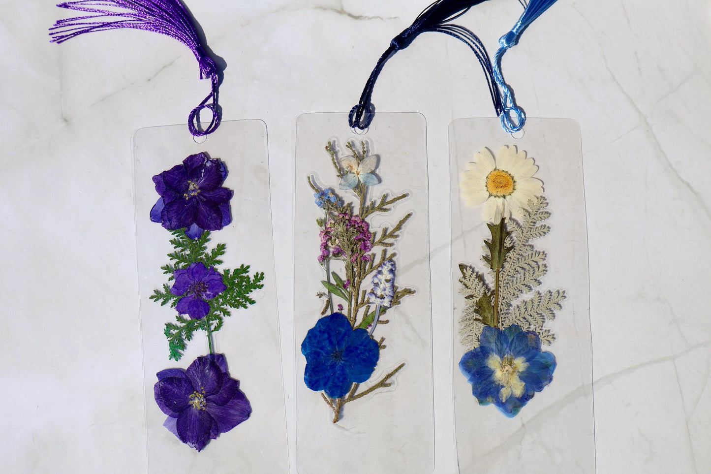 Handmade Pressed Flower Bookmark: Floral Laminated Reading Accessory